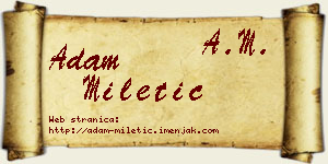 Adam Miletić vizit kartica